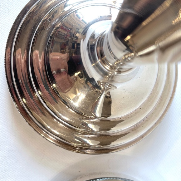 Silverplate Hollowware Candlestick Candle Holders Pair by English Silver MFG Co. - Picture 10 of 14